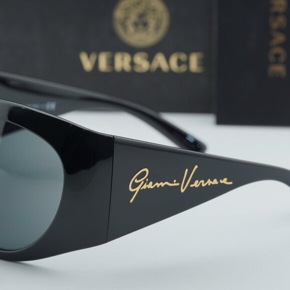 Versace VE4392 GB1/87 Oval Sunglasses – Black/Grey - Picture 2 of 9